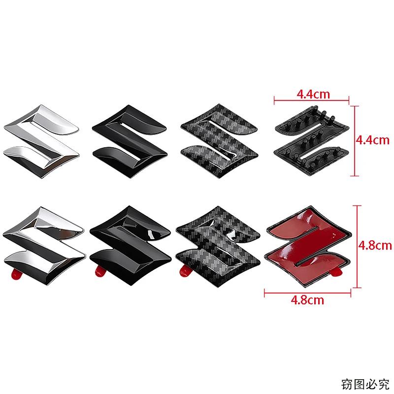 Car Logo 2/3/4/5pcs ABS Glossy Black Replaced Front Rear Badge Sticker for SUZUKI Swift Steering Wheel Center Emblem Trunk Decal