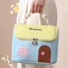 Cute House Shaped Cosmetic Bag Stain Resistant Foldable Space-Saving Makeup Organizer for Travel Home Storage