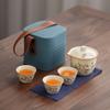 Ru Kiln Tea Set Home Light Luxury High-end Office Reception Tea Cup Gift Box Souvenir Ru Kiln Tea Set
