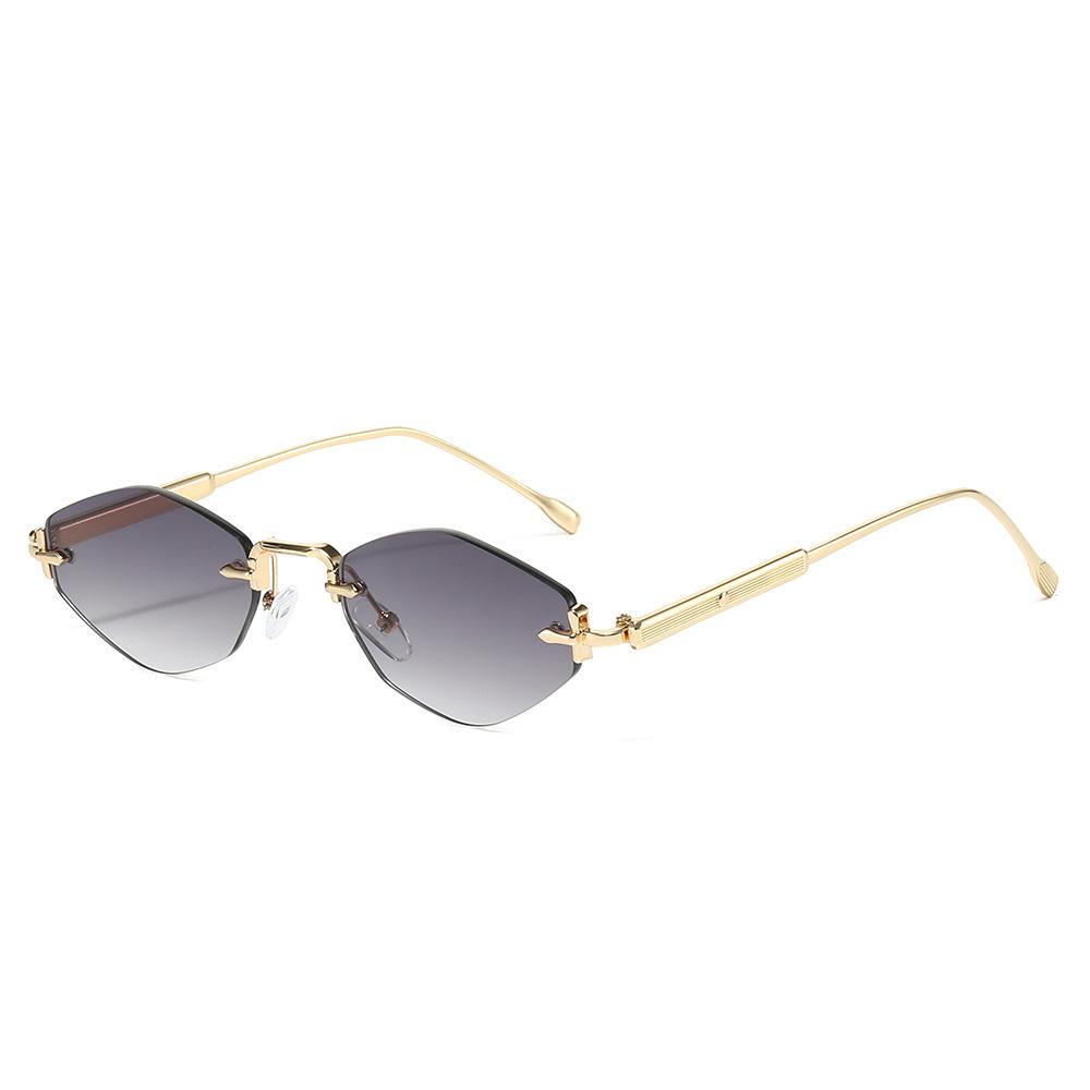 

3831 Rimless Geometric Sunglasses for Men Women, Vintage Fashion Metal Sun Glasses, Stylish Personalized Trendy Shades 512367 as shown