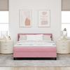 Box Spring Bed with Headboard Pink 190 x 140 cm Velvet
