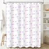 Purple Flowers Shower Curtain Printed Water Repellent Bath Room Decor Waterproof Plastic Fabric White Background