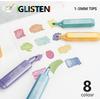 8 Pastel Macaron Highlighters Chisel Tip 1-5mm Quick Dry Non-Toxic Fluorescent Marker Pens for Student Teacher School Office Journal Notes