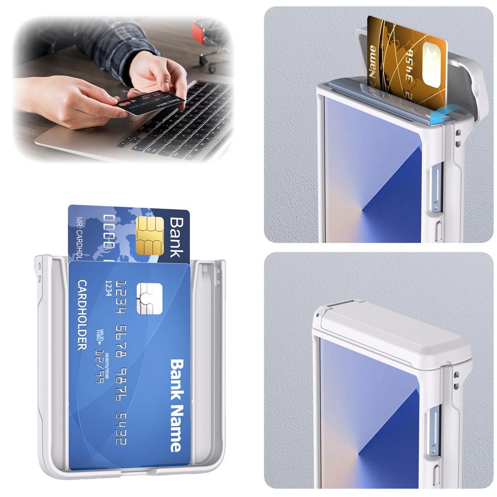 Automatic Spring Hinged Kickstand Holder 2 Credit Card Slot Case For Samsung Z Flip 7 Flip7 Galaxy Z Flip 6 5 Lens Protect Cover