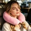 U-Shaped Pillow with Removable Cover, Neck Support Pillow for Travel Office Home, Lumbar Nap Cushion, Leg Lift Cushion, Cervical Relief Headrest