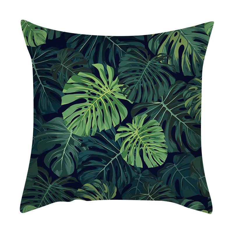 Green Plant Sofa Cushion Cover - Stylish Home Fabric Decor