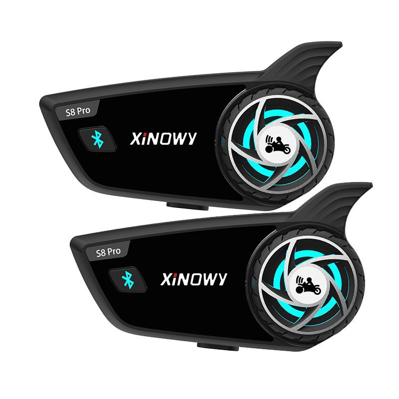 XiNOWY S8 PRO Motorcycle Helmet Intercom Headset Noise Reduction Networking 3.0 + BT 5.1 Music Sharing Waterproof IPX6 чёрный