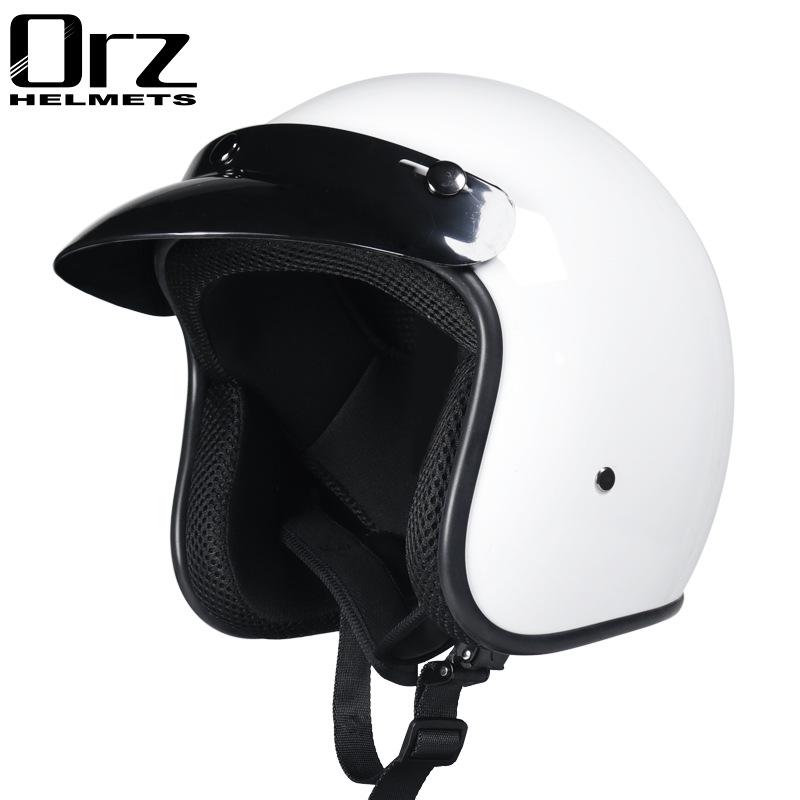

Vintage helmet, personalized leather helmet for men and women, electric vehicle helmet3/4Summer Helmet Half helmet for scooters, suitable for all XXL білий