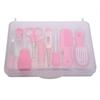 9 Stück Praktisches Tägliches Baby Nagelknipser Schere Haarbürste Kamm Maniküre Pflege Set Rosa