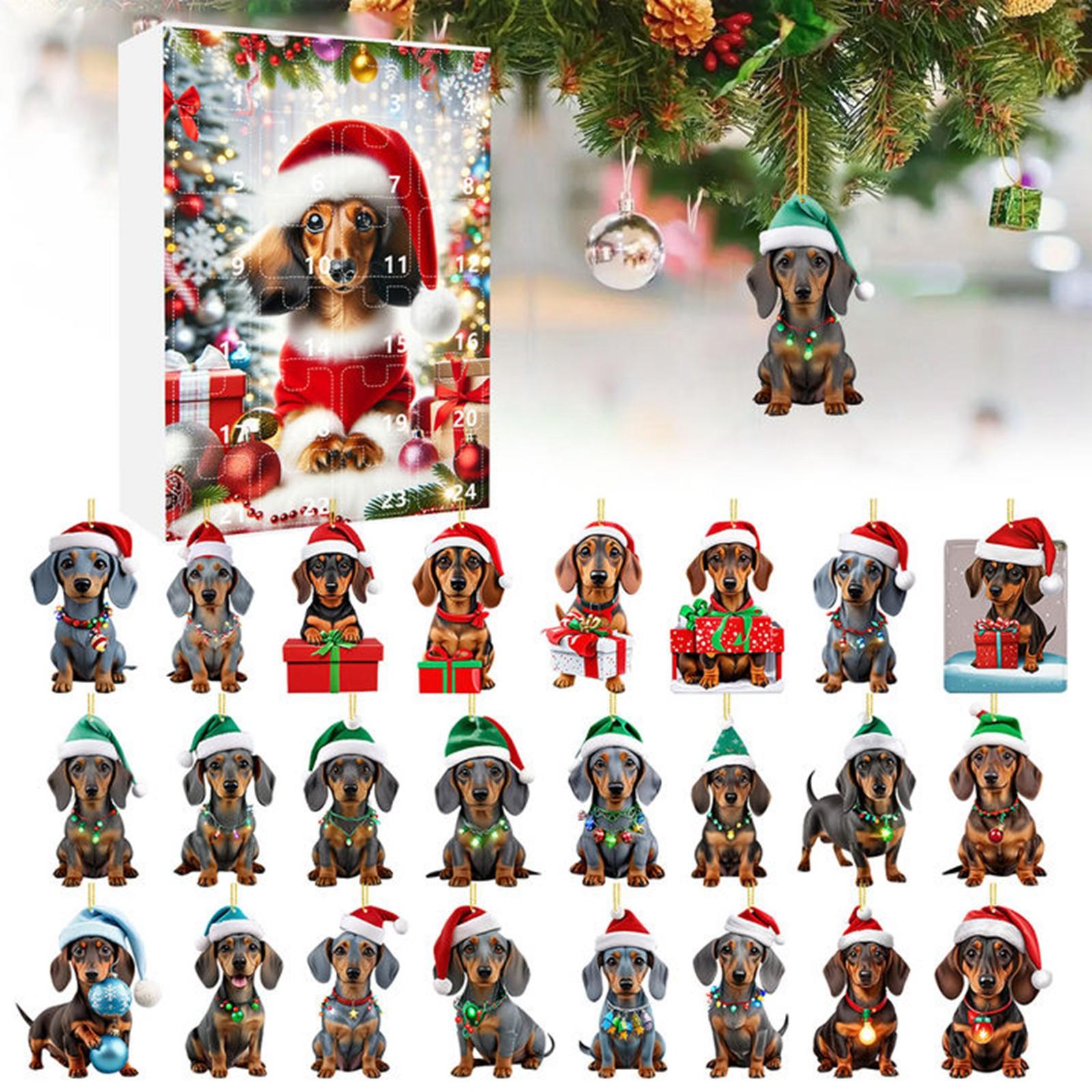 

Різдвяний адвент-календар на 2024 рік містить 24 різдвяні акрилові прикраси Календар прибуття Різдвяний зворотний відлік із сюрпризами-педантами One Size