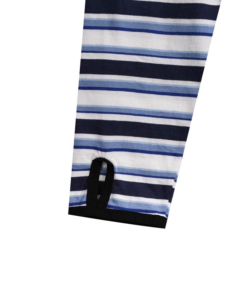 Circular Type Striped Hoodie (Sky Blue)
