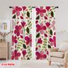 2 szt., druk płaski 2D Zasłony z nadrukiem Kwiatowy Agata Poliester Łatwa instalacja (bez pręta) Dekoracja Pokoju Idealna do Salonu &