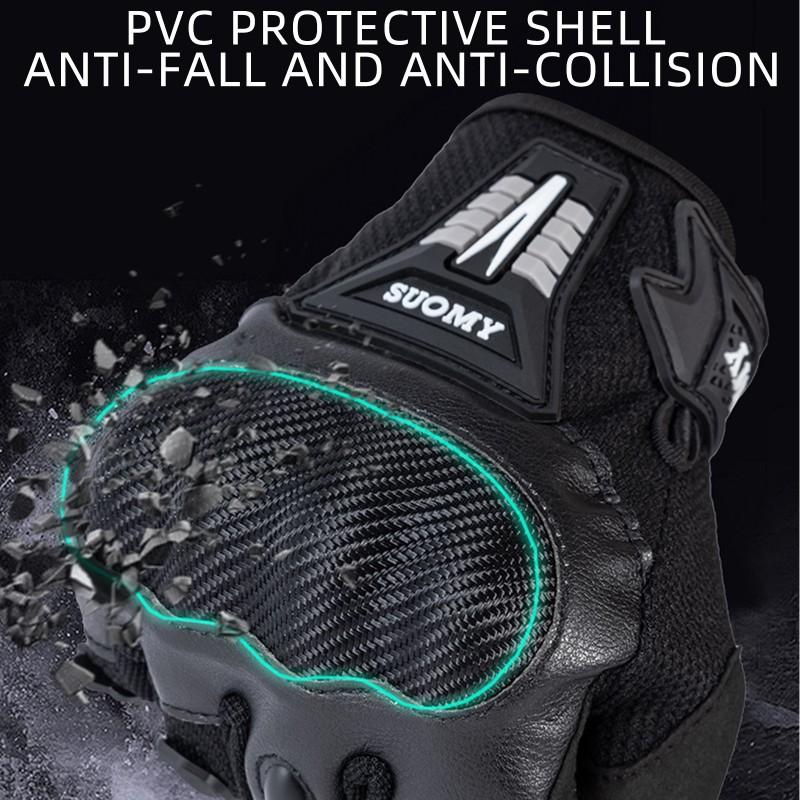 Motorcycle Riding Gloves Men Women Anti-Slip Abrasion-Resistant Breathable Short-Cuff Protective Gear Street