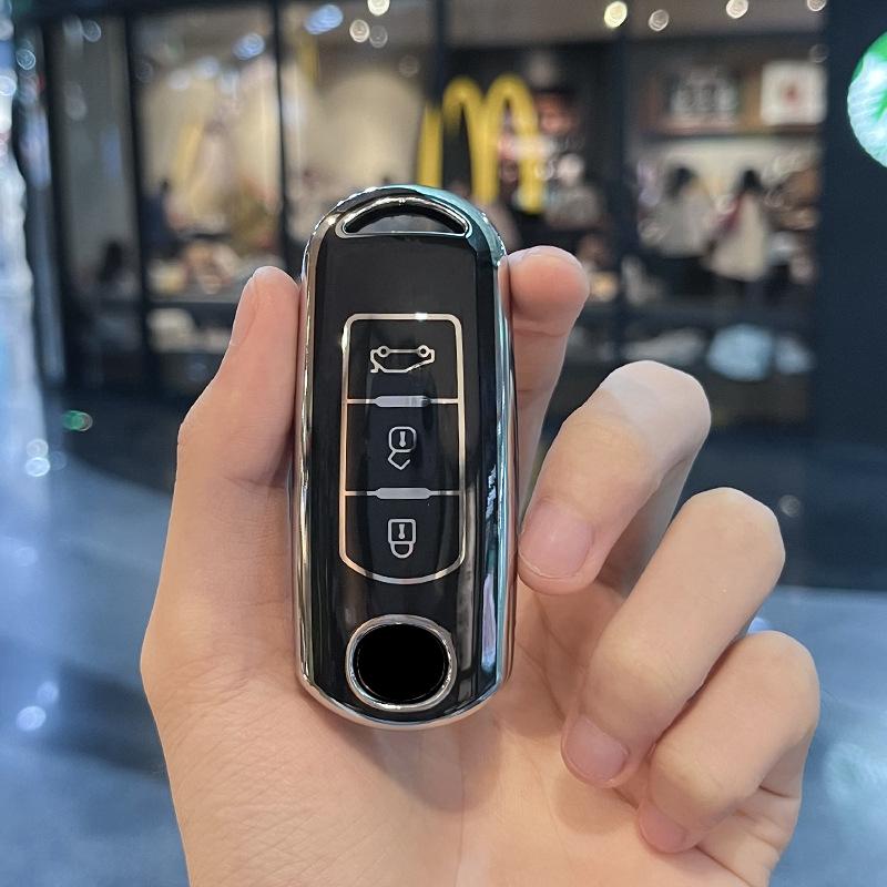 2 3 4 knapper Ny TPU bilnøkkelveske for Mazda 2 3 6 Atenza Axela Demio CX-5 CX5 CX-3 CX7 CX-9 CX30 2016 2017 2018 2019 Nøkkeldeksel