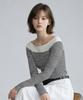 Eilubeu Color Block Boat Neck T-Shirt Aasbts101D