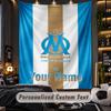 TapestryOlympique Marseille FC Custom Name Text Personalized Wall Hanging Tapestry Home Wall Decor