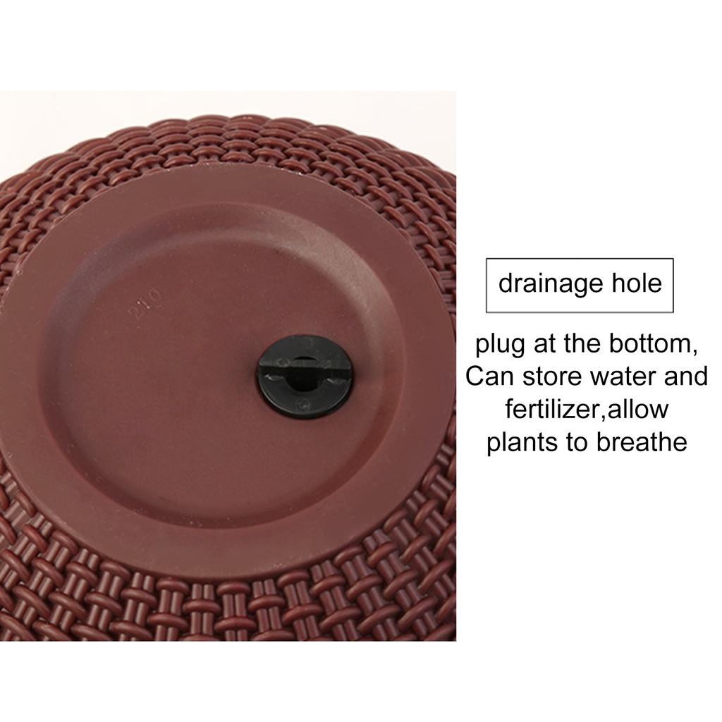 Hanging Basket Flower Pot Automatic Water Absorbing Inner Elegant Rattan Weave Thicken Hanging Plant Pot for Outdoor