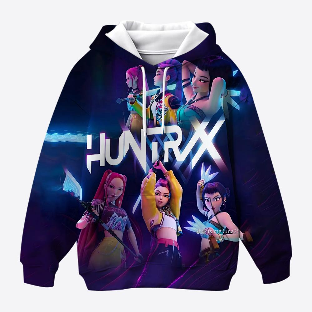 Модная повседневная толстовка для девочек, детская толстовка в стиле нового фильма K-Pop Demon Slayer, универсальный трендовый пуловер