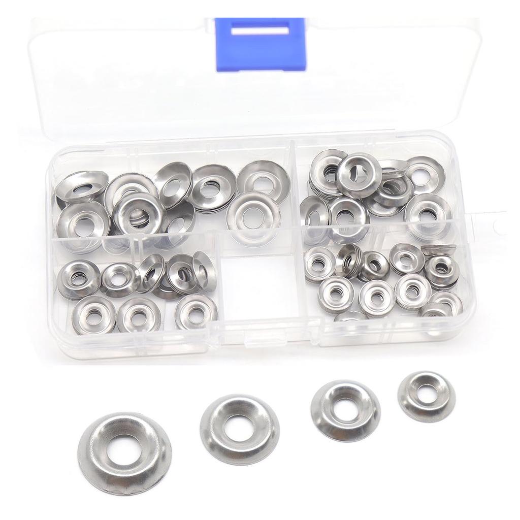 160Pcs concave and convex gasket set 304 stainless steel fish eye gasket box 6 #8 #10 #12 #