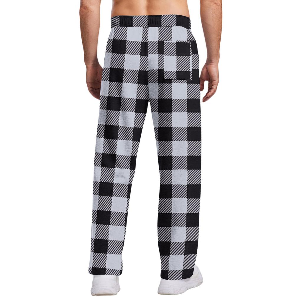 Herren Freizeithose mit Taschen | Gestreift Kariert Bedruckt, Locker Gerades Bein, Elastischer Bund mit Kordelzug Für Tägliche & Freizeitkleidung