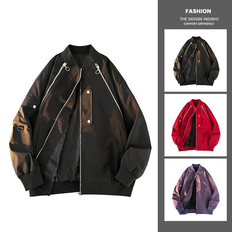 

Весенняя новая куртка с воротником-стойкой, мужская куртка на весну и осень, модная повседневная, свободная, с вышитым рисунком тыквы, из жаккарда 3XL