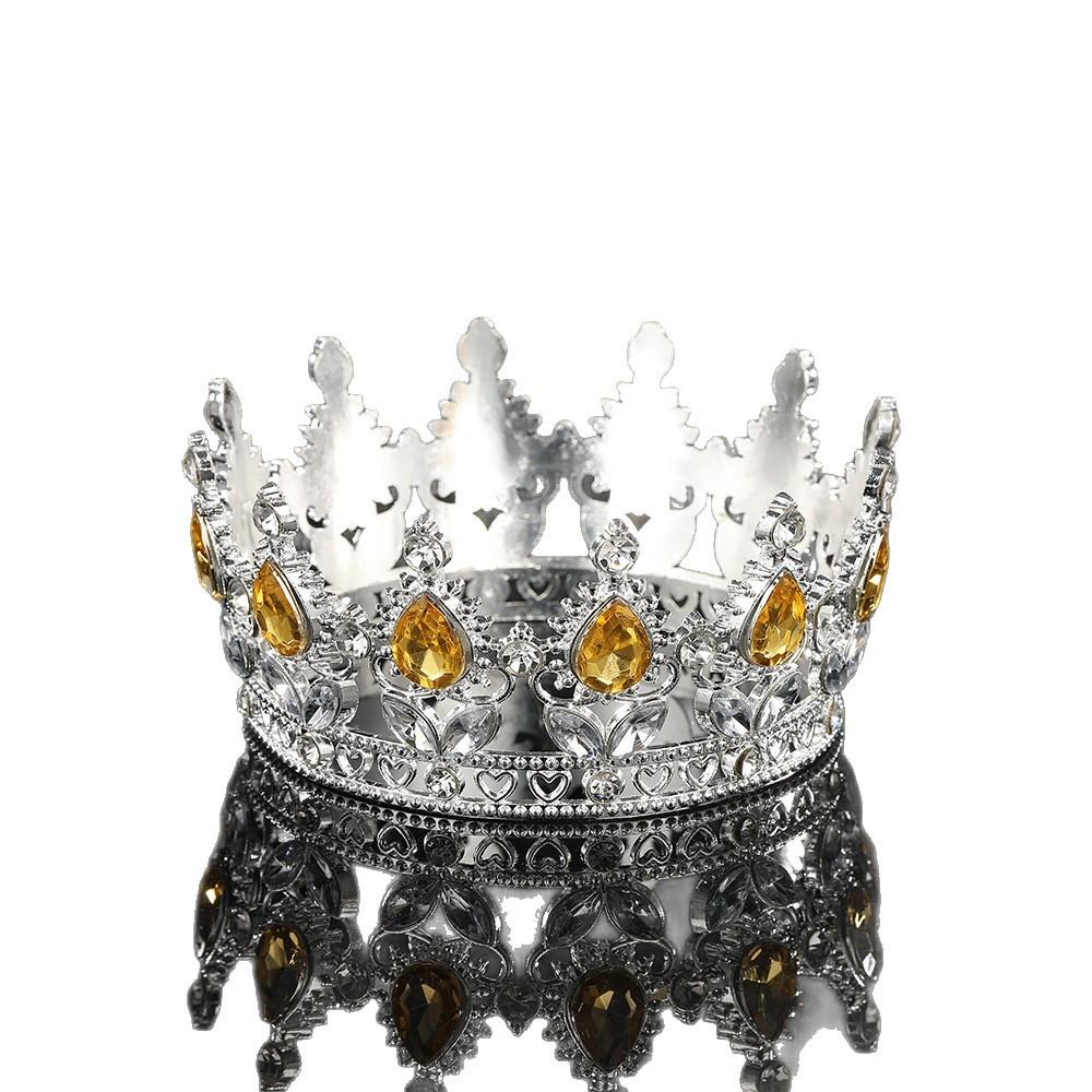 European and American Baroque Full Circle Crown Headwear Rhinestone Alloy Crown Hair Accessory