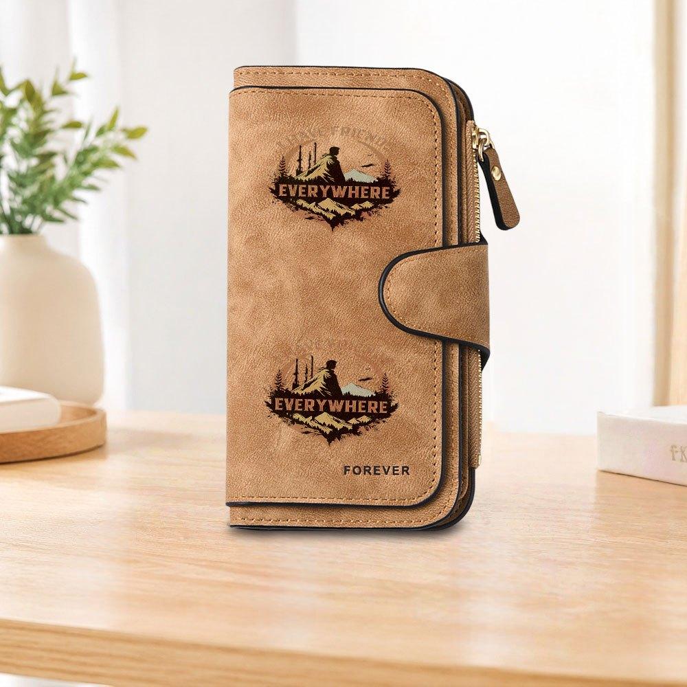 Mountain pattern long zipper wallet, large-capacity card holder, unisex clutch bag, stylish zippered coin purse, suitable for daily use, a great gift