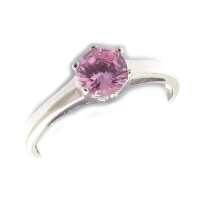 Solitär Silber Ø 5 mm rosa