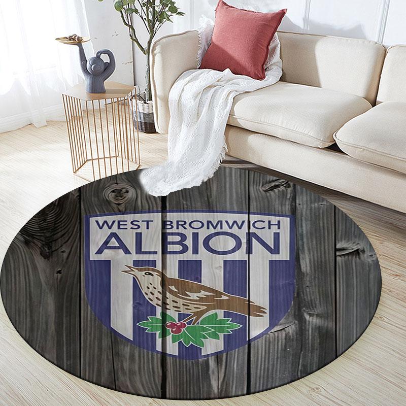 West Brom,Round Area Rug,Carpet Rug for Living Room Bedroom Sofa Playroom Decor,Non-slip Floor Mat