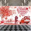 110cmx180cm Red Love Heart Dating Background Celebrate Happy Valentine's Day Banner  Photo Booth
