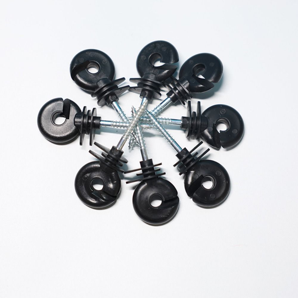 100Pcs Screw-In Wood Post Screw Great Insulation Sunproof Fence Ring Insulator Easy To Use Angled Slot