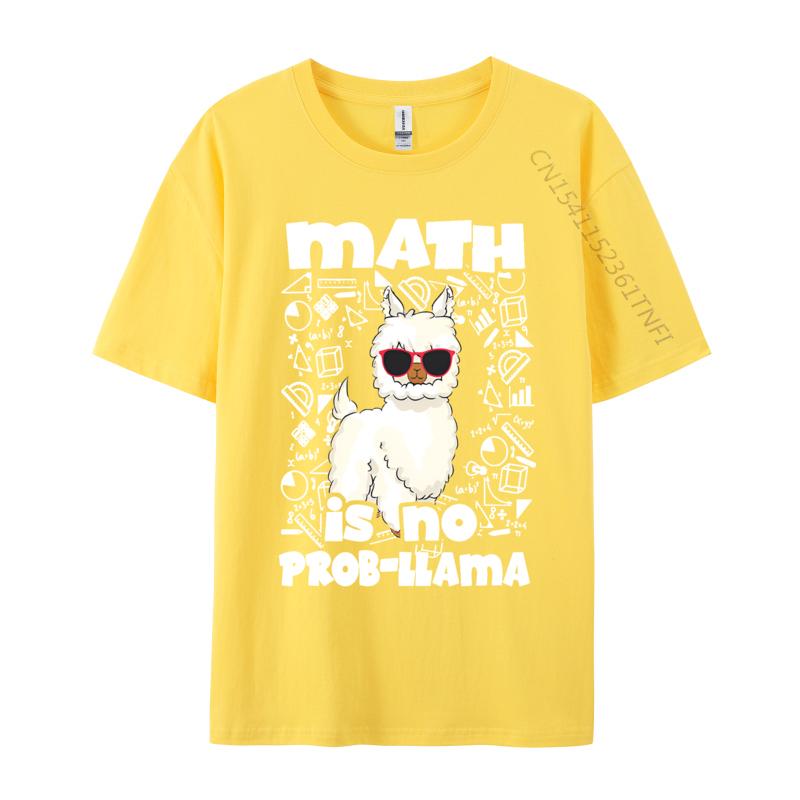 Math Is No Probllama Teacher T Shirts Tops Tees New Arrival Cotton Design Streetwear Boy Graphic T Shirts Unisex Oversized