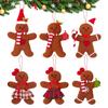 Felt Gingerbread Man Ornaments 6 Pieces Felt Seasonal Holiday Home Decor Gingerbread Man Christmas Tree Decor for Indoor Kitchen