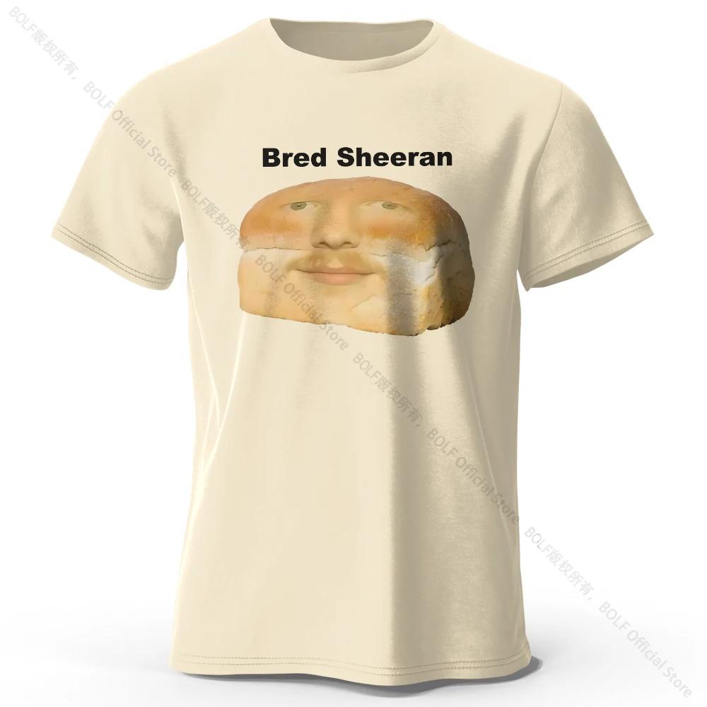Divertente T-shirt Stampata Bread Sheeran 100% Cotone Morbida Traspirante Girocollo Manica Corta Unisex Stile Eccentrico Umoristico
