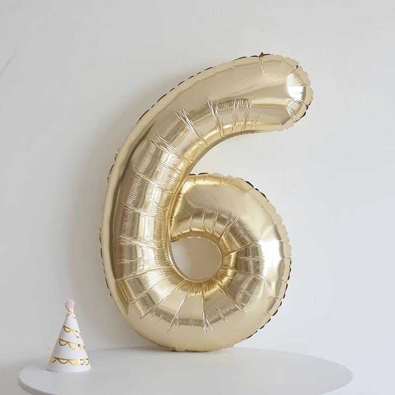 Balon Auriu Platină 1 buc 40 Inch Cifră Balon cu Heliu Sferic Digital Decorare Petrecere Aniversare Copil Bebeluș Sărbătoare Botez