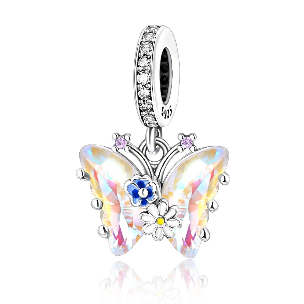 925 Sterling Silver Glow Firefly Butterfly Charms Fit Módní Originální náramky Dragonfly Bee Hmyz korálky Vlastní výroba šperků