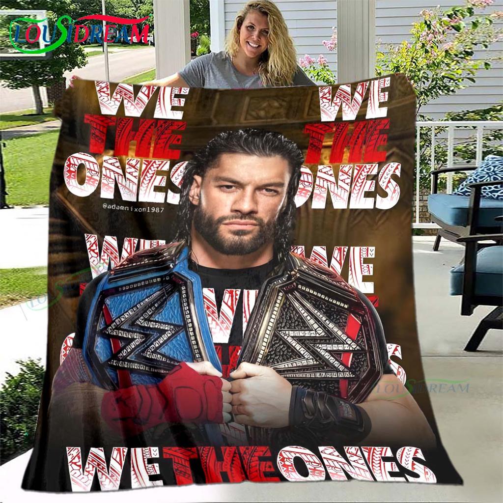 Fashion Wrestling Sport W-Wwe Print Blanket Flannel Thin Blanket Portable Home Travel Office Lunch Break Blanket Bath Towel Gift
