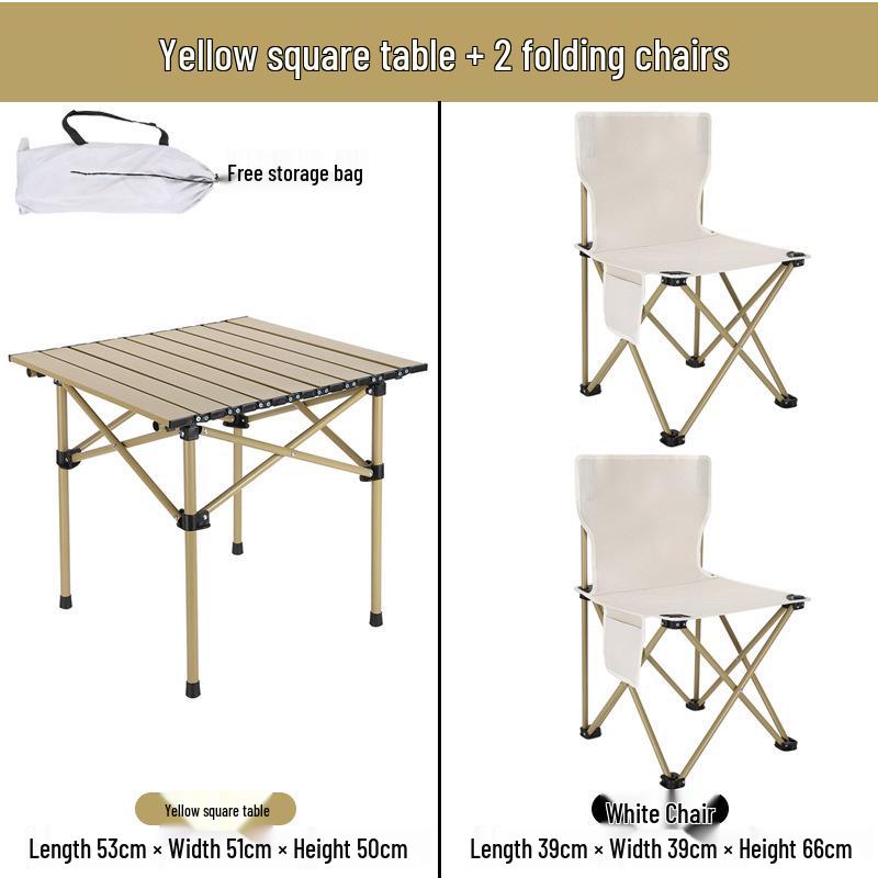 Portable Outdoor Table & Backrest Chair Set - Multifunctional, Casual, and Comfortable for Outdoors & Dorms