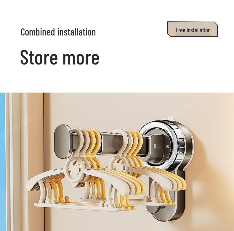 No-Drill Telescopic Wall-Mounted Clothes Drying Rack for Home Balcony