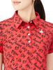 Coq Sportif Short Sleeve Shirt Handwritten Graphic Pattern Sweat Absorbent Quick Drying Stretch Sunscreen Golf QGWXJA18 RD00 [Le Golf] [Stretch