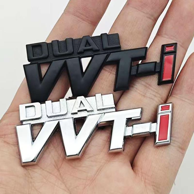 3D Metall Autoaufkleber Logo DUAL VVT-i Emblem Heckklappe Kotflügel Abzeichen Aufkleber Für TOYOTA Dual VVT-i Camry COROLLA YARiS Rav4 PRIUS