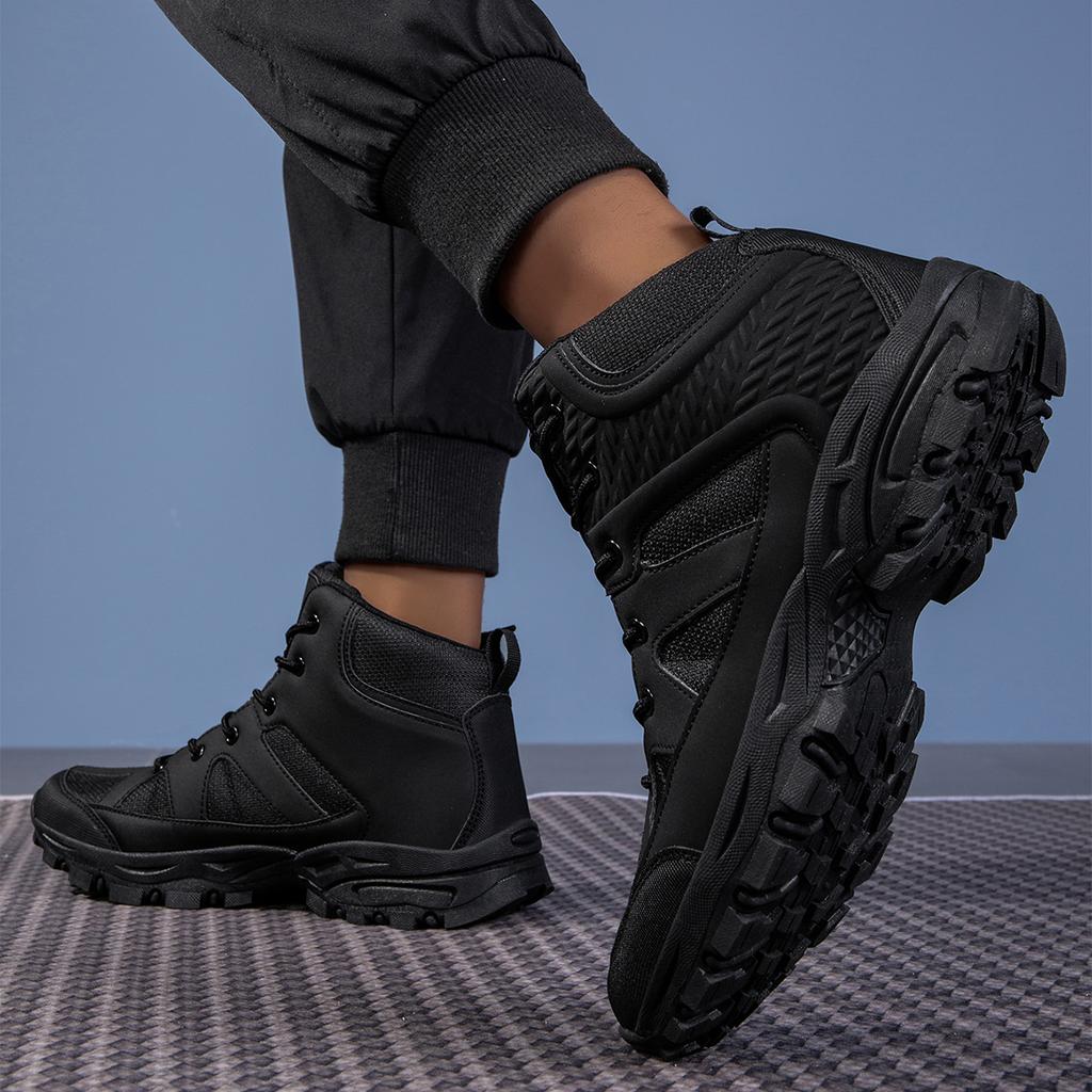 TUINANLE Scarpe sportive da uomo nere, traspiranti, con plateau, scarpe casual antiscivolo per uomo