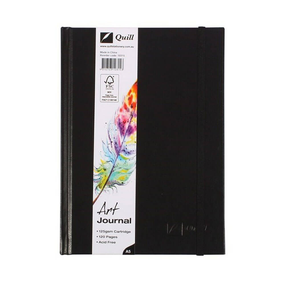Feder Hardcover Elastischer Verschluss Kunstjournal 60 Blätter A5