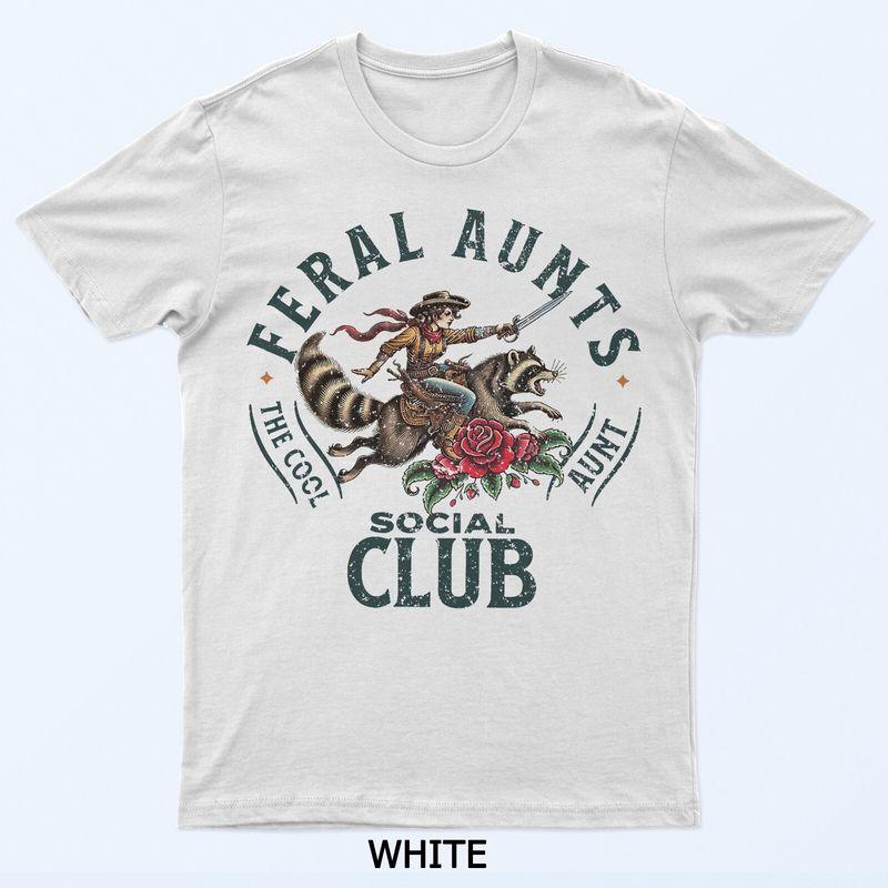 Feral Aunts Social Club The Cool Aunt Pregnancy Raccoon TShirt Unisexs Unisexs Tees Top 2XL