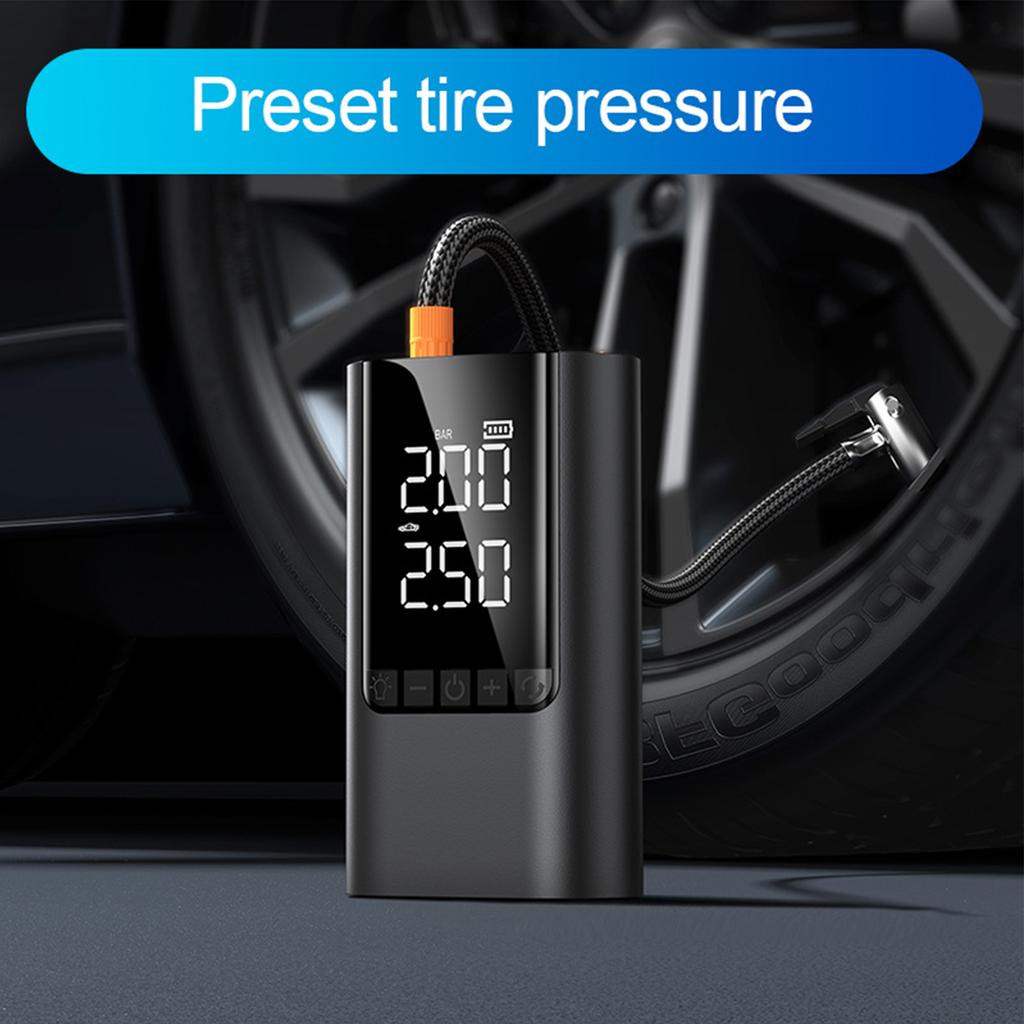 Auto Starthilfe mit Luftpumpe, 12V Notfall Batterie Überbrückungspack, Digitaler Reifenfüller für Autos,