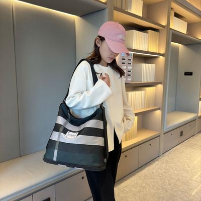 Plaid Fitness Bag Women's Travel Bag Wet and Dry Separation Waterproof Swimming Bag Portable Shoulder Bag Backpack