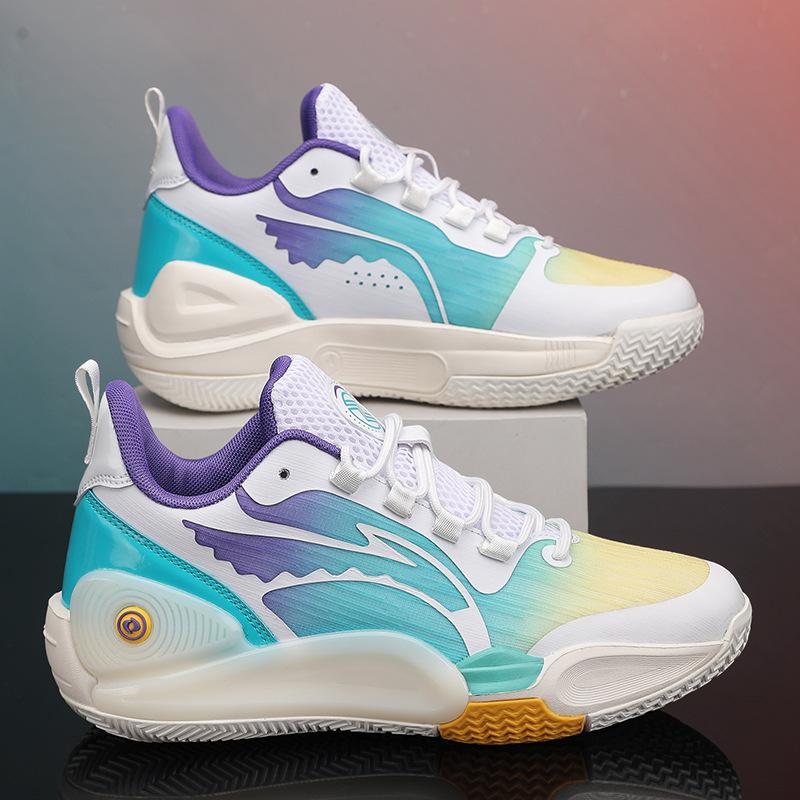 Guochao College Wind Shock Absorption and Wear-resistant Practical Basketball Shoes Men's and Women's Versatile Trend Fashion Couples Casual Sports Sh