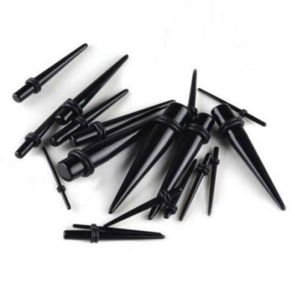 Acrylic Ear Expander Black Tip Cone Anti-allergic Ear Expansion Body Piercing Jewelry