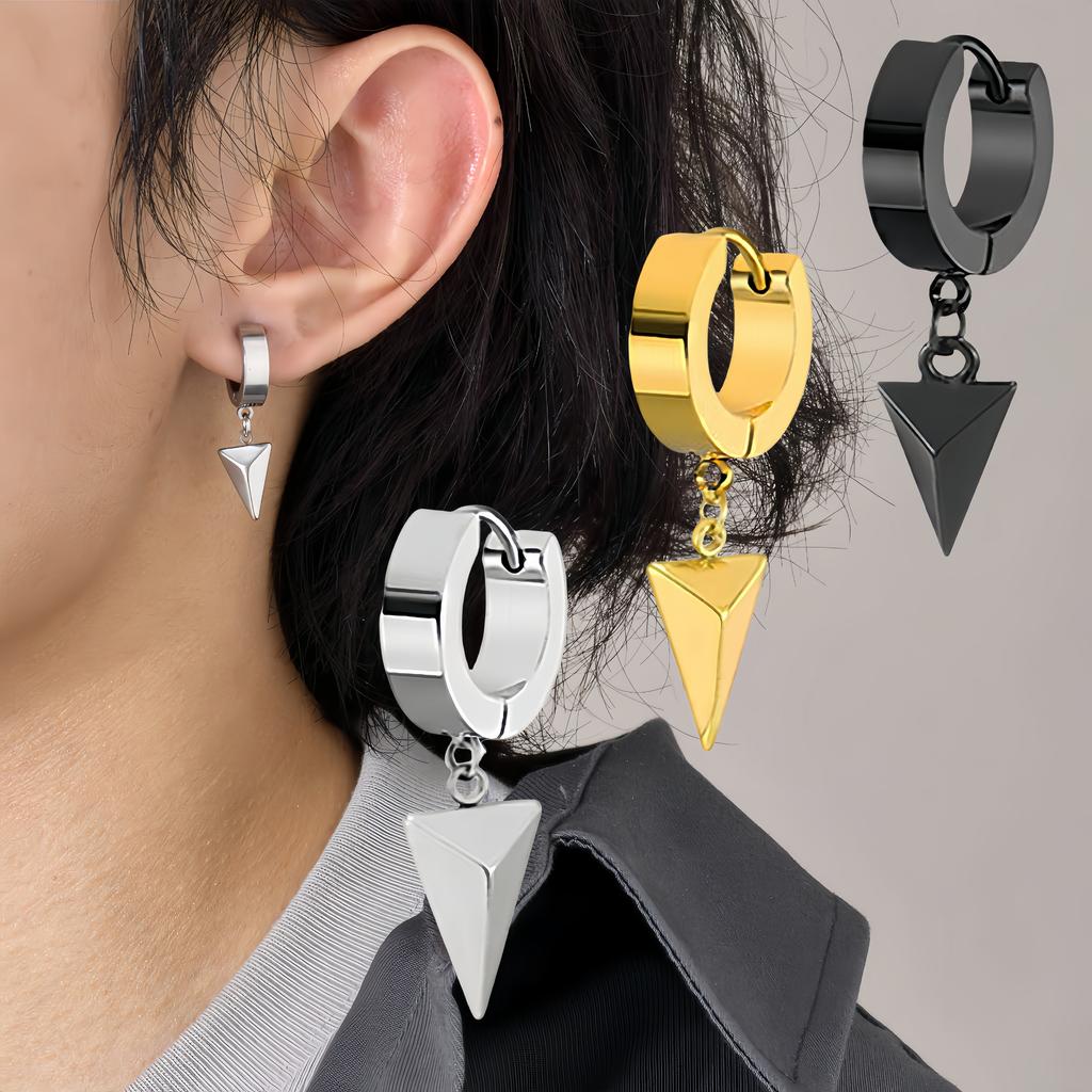 1-10 Pair Punk Geometric Minimalist Black Stainless Steel Hoop Earrings for Ladies Modern Daily Trendy Huggie Jewelry 2025 New