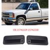 Mirrored Exterior Front Door Handles in Black Plastic, Left and Right Replacement Pair for Vehicle References 15742229 15742230